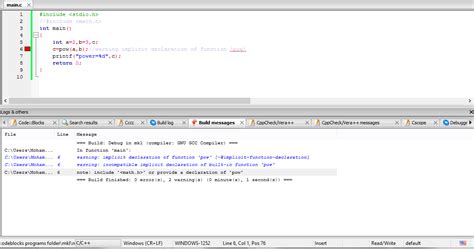 implicit declaration of function abs.